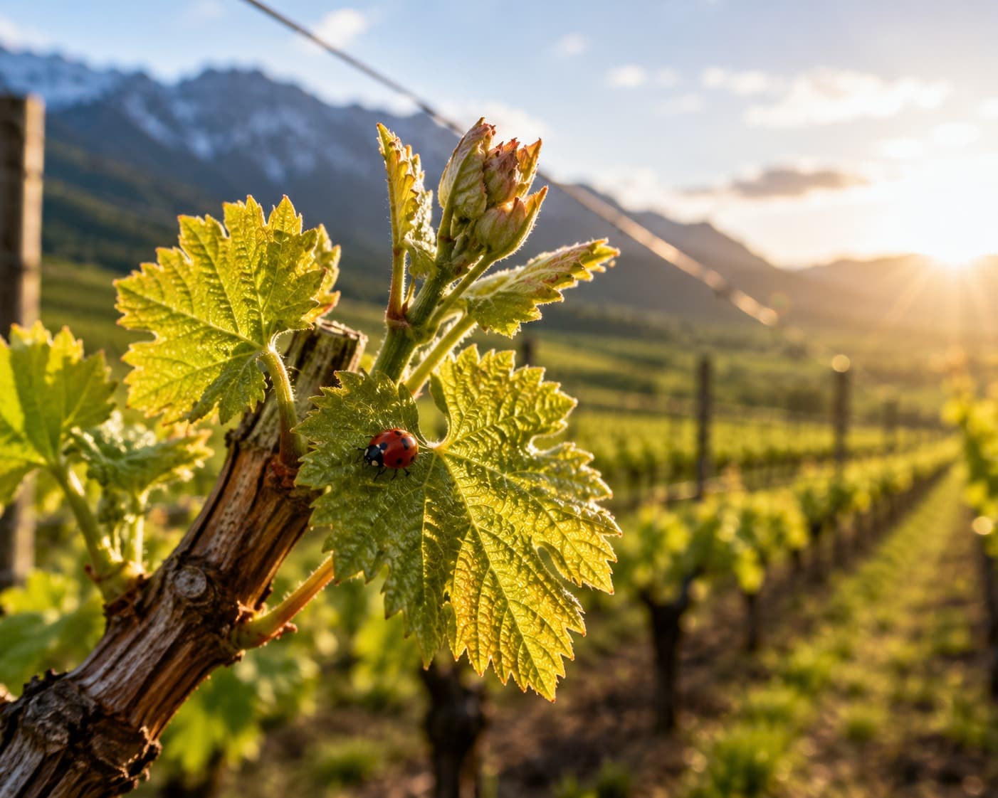 Evening light on the vineyard