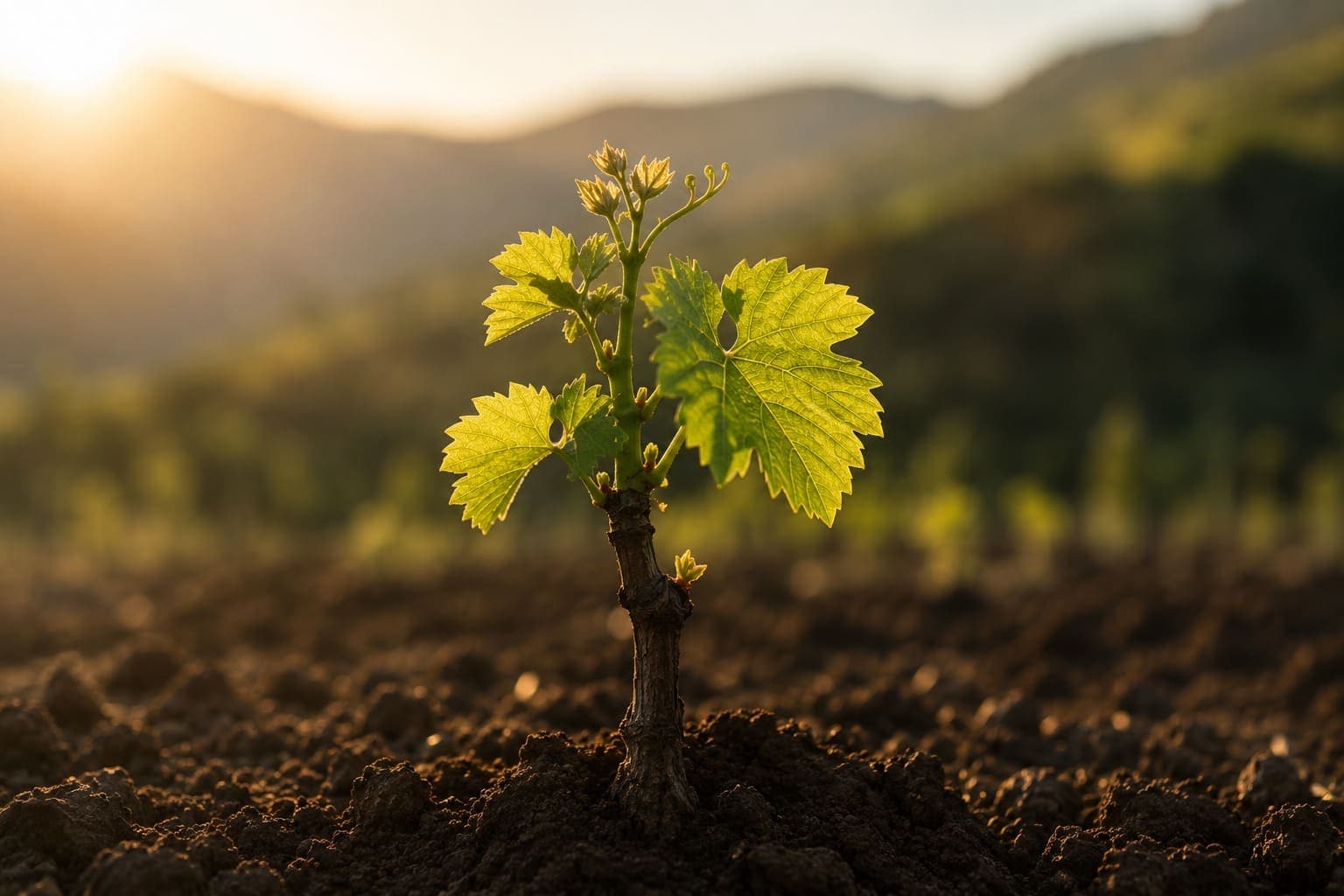 The first vines planted at Château Aarav
