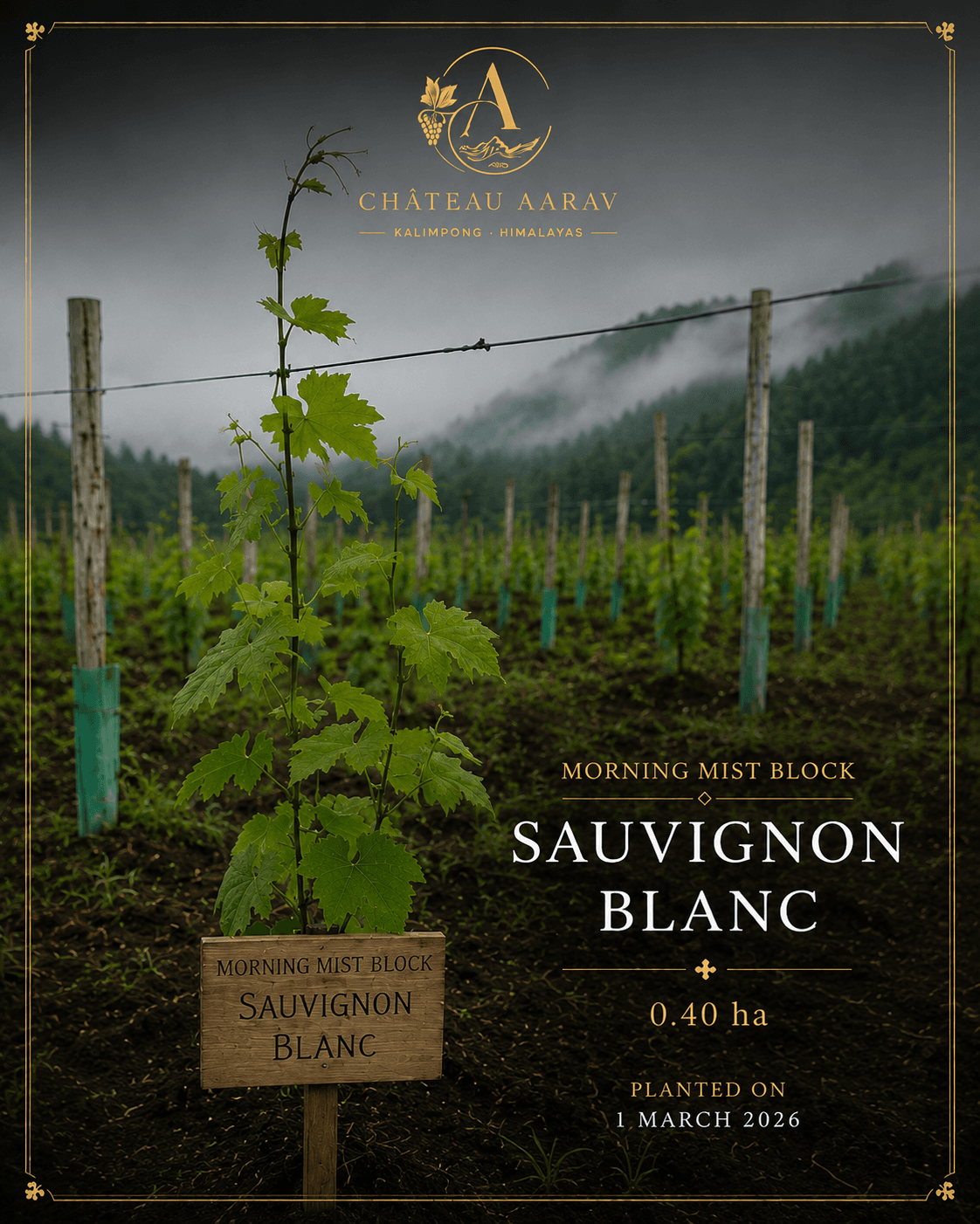 Sauvignon Blanc vines at Château Aarav